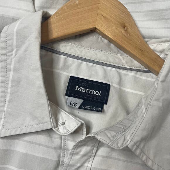 MARMOT Gray Striped Button Up - Picture 3 of 3